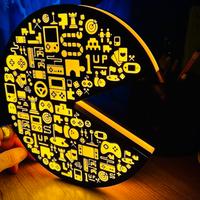 PACMAN - Insegna LED / Lampada - Retro Gaming