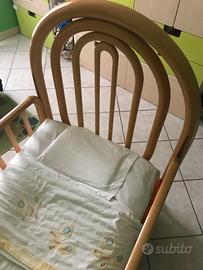 LETTINO IN LEGNO COMPRESO MATERASSO