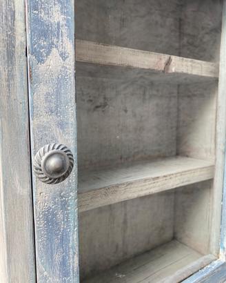 Vetrinetta in legno shabby chic stile vintage