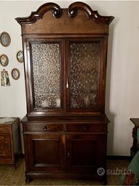 Credenza vetrina doppio corpo Luigi Filippo ‘800