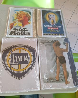 Lotto 4 Targhe Pubblicitarie Metallo Hachette 