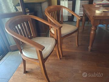 n. 2 poltroncine in teak e n. 2 sedie in teak