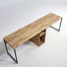 SCRIVANIA DOPPIA 240cm ROVERE CHIARO E METALLO NER