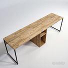 SCRIVANIA DOPPIA 240cm ROVERE CHIARO E METALLO NER