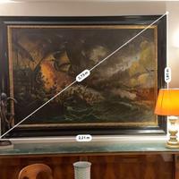 Papaluca Francesco Olio su Tela -Battaglia navale