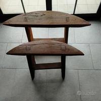 Sgabello in legno massello d'epoca