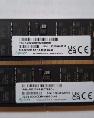 RAM Apacer 32GB DDR5 SODIMM 4800 MHz