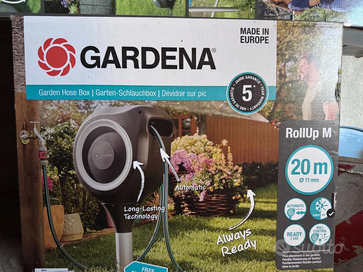 G.F. SRL Aquabag Style, Mini Avvolgitubo Compatto da Giardino, con 11,5 M di Tubo, in Kit Pronto all'Uso, per l'Irrigazione di Piante, Vasi, Balconi e Giardini, Made in Italy, Colore Lime