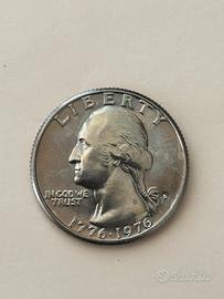 Quarto di dollaro 1776-1976, Moneta Antica Rara