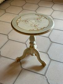 Tavolino rotondo barocco veneziano dipinto a mano