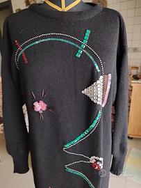 vestito nero in maglia 