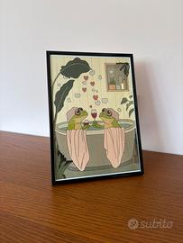 Poster rane innamorate bagno A4