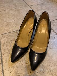 Décolleté vernice blu tacco 8cm