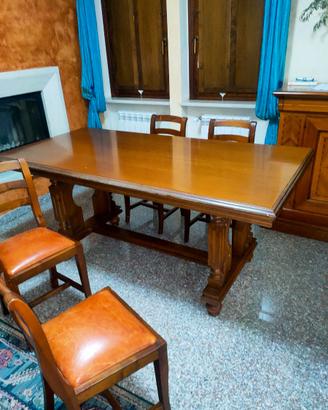 tavolo e sedie in legno massello
