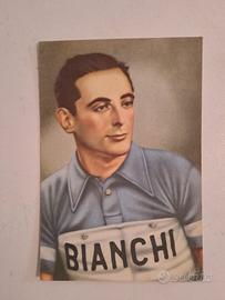 Cartolina Fausto Coppi pubblicità Bianchi
