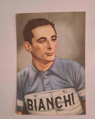 Cartolina Fausto Coppi pubblicità Bianchi