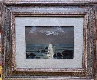 Gino Romiti (1966) Dipinto Olio su Tavola "Marina"