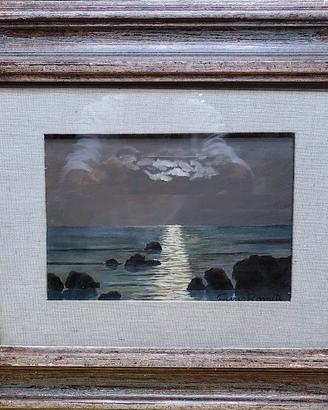 Gino Romiti (1966) Dipinto Olio su Tavola "Marina"