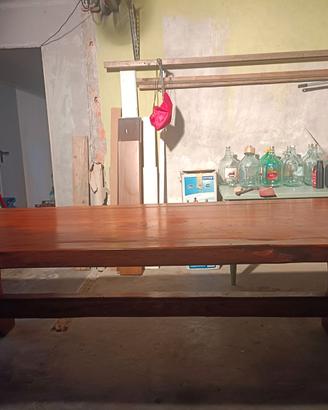 Tavolo in legno massiccio rustico artigianale - Ot