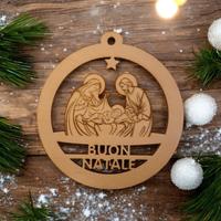 palla natalizia in legno 