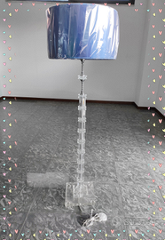 Lampada cristallo con cappello blù