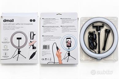 Ring Light LED con Treppiede e Supporto Smartphone