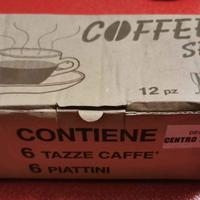 6 TAZZE / TAZZINE da CAFFÈ + 6 PIATTINI in VETRO