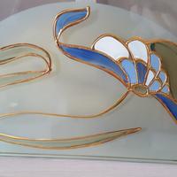 Plafoniera con 2 applique cristallo e foglia oro