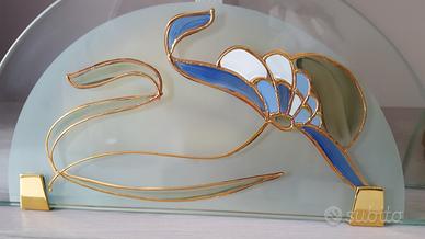 Plafoniera con 2 applique cristallo e foglia oro