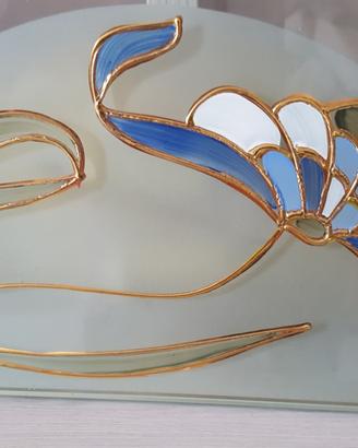 Plafoniera con 2 applique cristallo e foglia oro