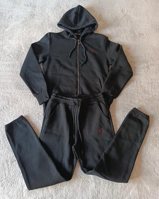 Tuta Ralph nera con logo rosso