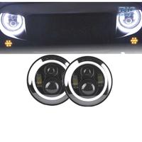 FARI PER JEEP WRANGLER 96-18 ANGEL EYES LED NERO