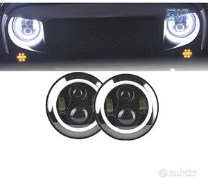 FARI PER JEEP WRANGLER 96-18 ANGEL EYES LED NERO