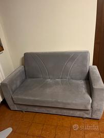 Divano Letto 2 Posti con Contenitore - Grigio
