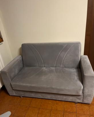 Divano Letto 2 Posti con Contenitore - Grigio