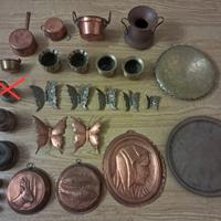 Lotto oggetti rame e ottone