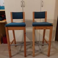 Coppia Sgabelli in  legno  H 74 cm