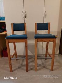 Coppia Sgabelli in  legno  H 74 cm