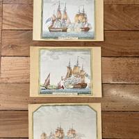 Tre stampe  vintage del 1955 soggetto navale
