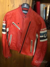 Giacca rossa per donna in pelle, originale Dainese