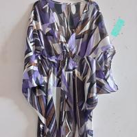 Kaftano  abito leggero con scollo a v viola