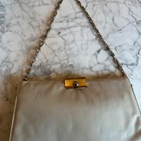 Borsa vintage in pelle avorio