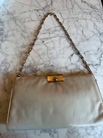 Borsa vintage in pelle avorio