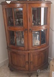 Vetrina angolare classica in legno scuro 70x62 110