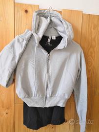 Felpa corta H&M con cappuccio e cerniera 
