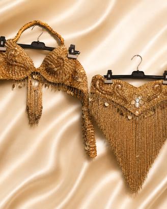 Costume danza orientale professionale oro