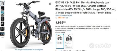 bicicleta elettrica ENGWE come nuova