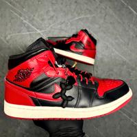 Nike Air Jordan 1 Mid Bred Toe – US 9.5 / EU 43