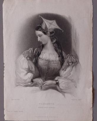 Stampa Antica 1835 "Florence" Finden's Byron Beaut