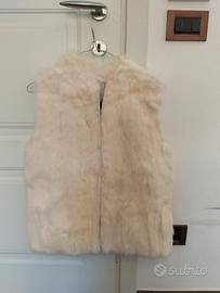Gilet vera pelliccia lapin bianco